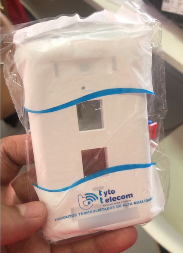 Kit Espelho 4x2 C/ 01 Conector Fêmea Rj45 Keystone Cat6 Rede