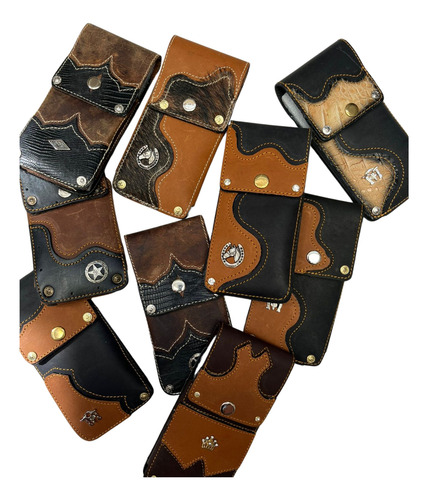 Funda Para Celular Porta Celular Vaquera Placa Metalica