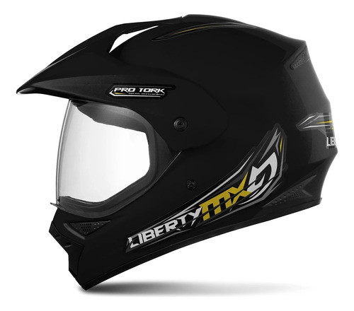 Casco Cross Liberty Mx Pro Vision Negro T-l Moto Avenida