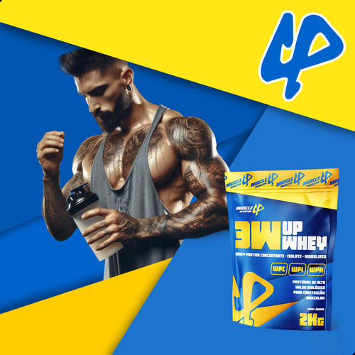 Whey 3w Up Muscle Nutrition 2kg Isolado Hidrolisado Sabor Ninho Com Morango