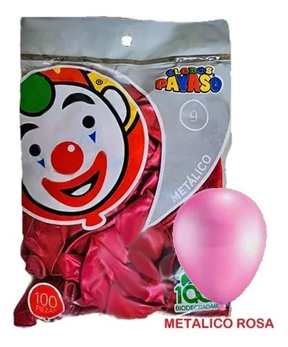 comprar Globo Latex Decorator Metalico N° 9 Payaso Bolsa\u002F100pz Color Rosa comprar Globo Latex Decorator Metalico N° 9 Payaso Bolsa\u002F100pz Color Rosa