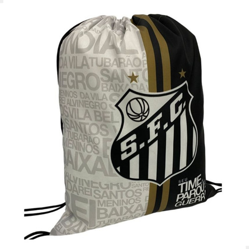 Mochila Saco Santos F. C. Seu Time Parou A Guerra Cor Preto/branco