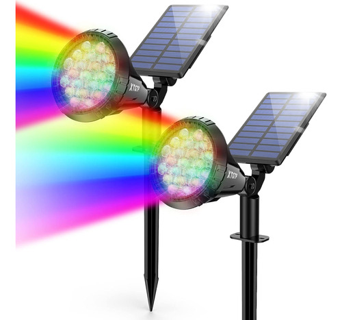 Foco Solar De Color Xtgtp Para Exteriores, 21 Led Color Chan