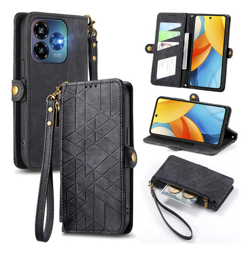 Funda De Piel Tipo Cartera Con Ranura Para Teléfono Zte Nubia V70 Max