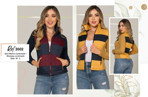 Chaqueta, Para Dama Moderna Tejida Y Con Microfibra