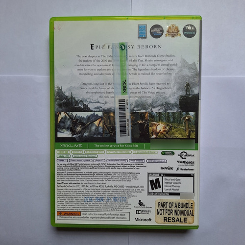 The Elder Scrolls V Skyrim Original Completo Xbox 360 (Usado)