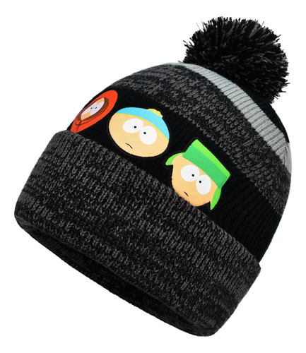 Gorro Invierno Acrílico Tejido South Park Con Puño Y Pompón,