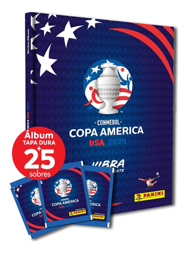 Pack 1 Album Tapa Dura + 50 Sobres Copa America  2024 Panini