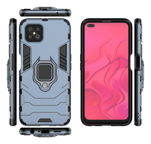 Funda Híbrida A Prueba De Golpes Para Oppo A92s/reno 4z 5g, 2 En 1, Soporte Anular, Pc, Silicona, Funda Protectora De Doble Capa