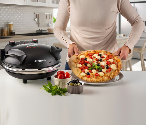 Forno De Pizza Eletrico Ariete Com Pedra Antiaderente 1200w Cor Preto 127V
