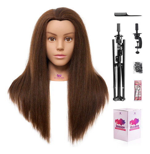 Cabello De Maniqui 100% Cabello Humano Con 47  Mannequin Sta