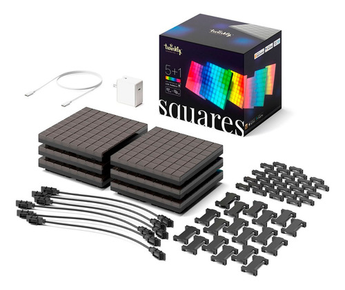 Twinkly Square Kit 5 + 1 Cuadrados Led 64 Píxeles Rgb