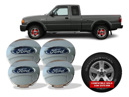 Kit De Centros De Rin Ford Ranger 2002-2005 Cromados