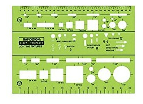 Rapid Diseño R-327 iluminación Dibujo Stencil Template