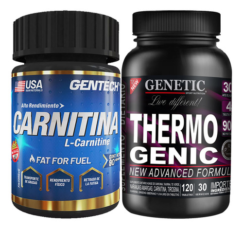 Ultra Quemador Grasa Abdominal Carnitina Thermogenic Genetic Sabor Neutro