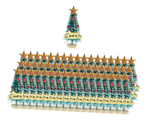 50 Pedazos Árbol De Navidad En Miniatura De Con Tablero De