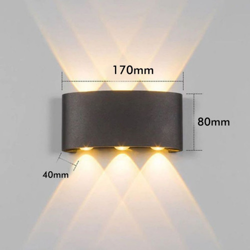 Aplique Led Para Pared Kivs Sorrent 3 Diseño Para Exterior Lampara Led 6 Luces