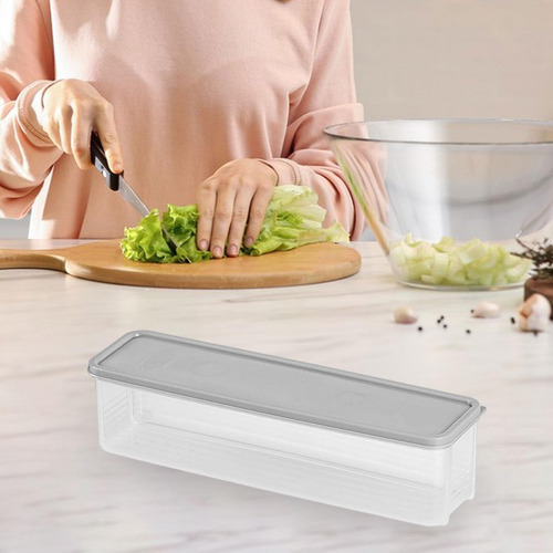 Contenedores Organizadores De Alimentos Transparentes Gris