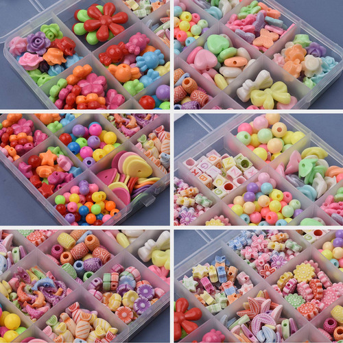 Kit Para Hacer Cuentas Con Diseño De Flores, Con Forma De Pe