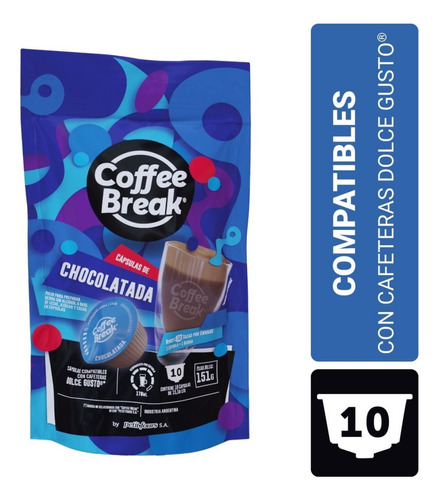 Capsulas Coffee Break Chocolate Compatible Dolce Gusto X10 