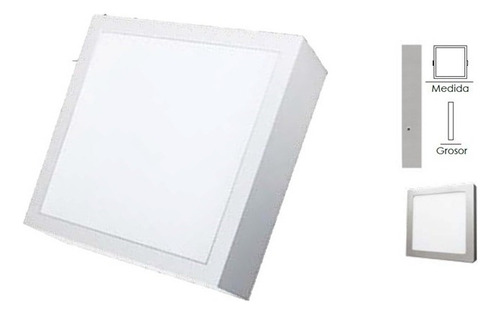 Lampara/luminario Led Cuadrado De Sobreponer Plata  6 W Color Blanco