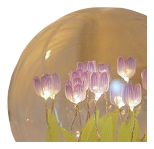 Flores De Tulipán Violeta Luz De Noche Diy Flores