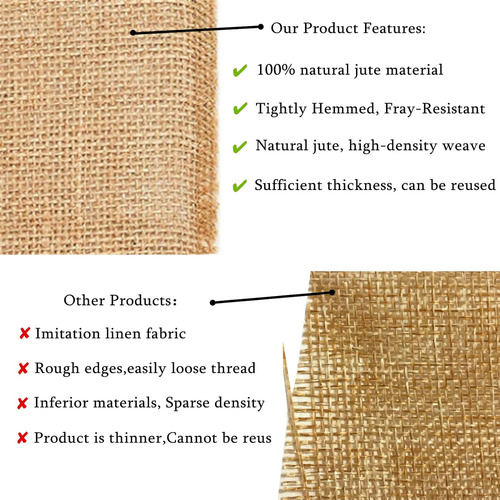 Tela De Mesa De Yute De Burlap Natural 100% 12 X108'' ...