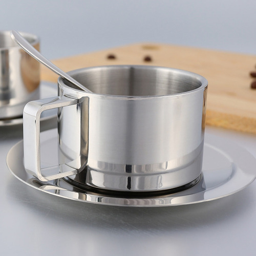 Tazas De Café Capuchino De Acero Inoxidable De Doble Pared I