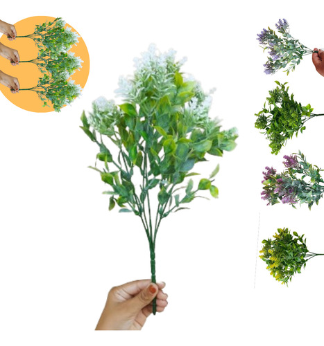 Buque Capim Artificial 3 Unida Flor Que Parece Real 5 Galhos