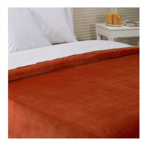 Frazada Danubio Frazada Flannel color potters clay con diseño liso de 2.46m x 2.2m