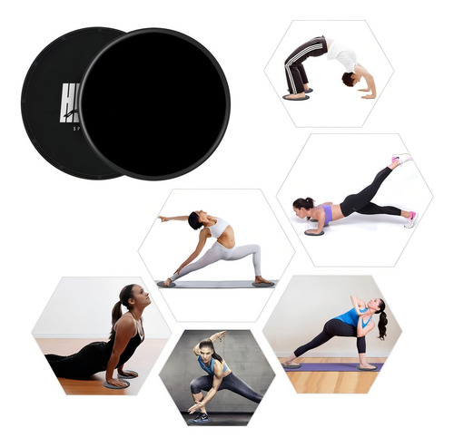 Hirola Sliders Discos Deslizantes Para Ejercicio Dobre Cara Color Negro