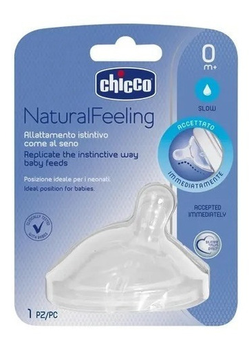 Imagen 2 de 4 de Tetinas Para Mamadera Chicco Natural Feeling +0m Flujo Lento