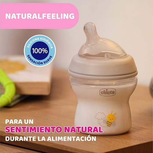 Imagen 6 de 9 de Mamadera Biberón Naturalfeeling 0m+ 150 Ml Flujo Normal