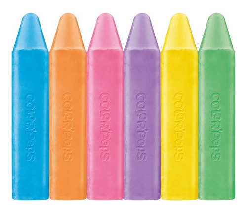Giz De Chão 6 Cores Jumbo Color'peps Maped Cor Azul