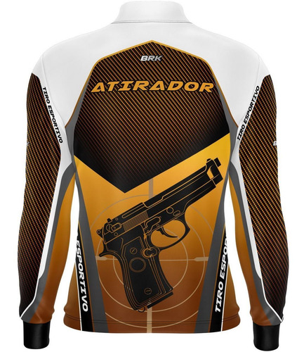 Imagem 6 de 7 de Camisa Tiro Esportivo Brk Atirador Laranja Com Fpu 50+