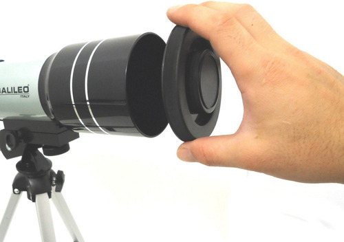 Imagen 2 de 4 de Telescopio Refractor F400x70 Con Estuche Galileo Italy Full Color Plateado