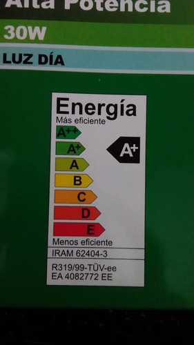 Imagen 4 de 4 de Lampara Led 30w Luz Dia E27 Interelec High Power 2700 Lumen
