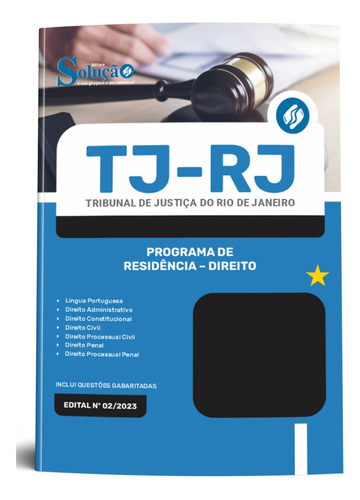 Apostila Tj Rj 2023 Tribunal De Justiça Rio De Janeiro - Programa De Residência Direito - Editora Solução