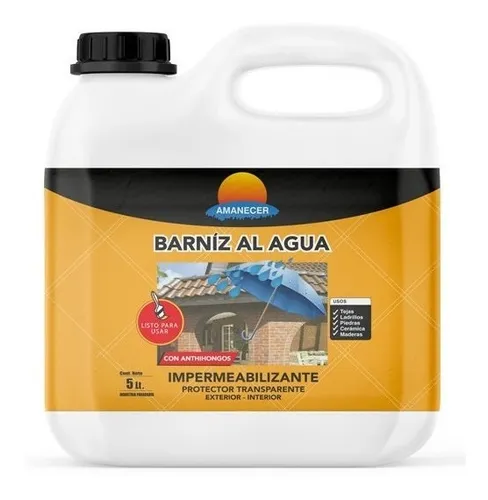 Barniz Protector Transparente Al Agua 5 Lts  | Amanecer