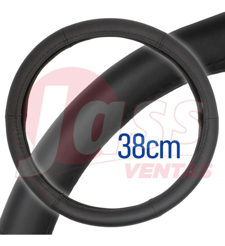 Imagen 1 de 4 de Cubre Volante Negro Premium Cuero Para Auto 37 / 39cm