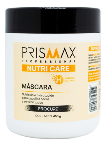Prismax Nutri Care Máscara Nutritiva Cabello Seco Grande 6c