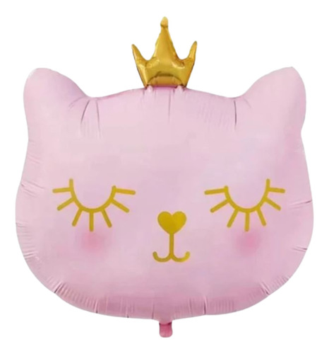Globo Gatita Rosa Corona Princesa Deco Kitty Baby Shower 