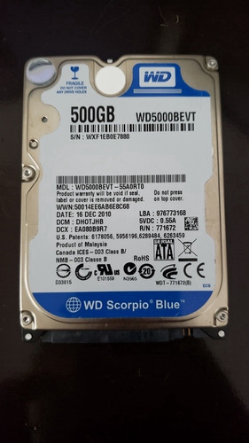 Hdd 2.5 Notebook 500gb