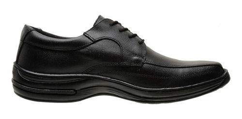 Sapato Casual Confort Fechamento Em Cadarço Couro Antistress