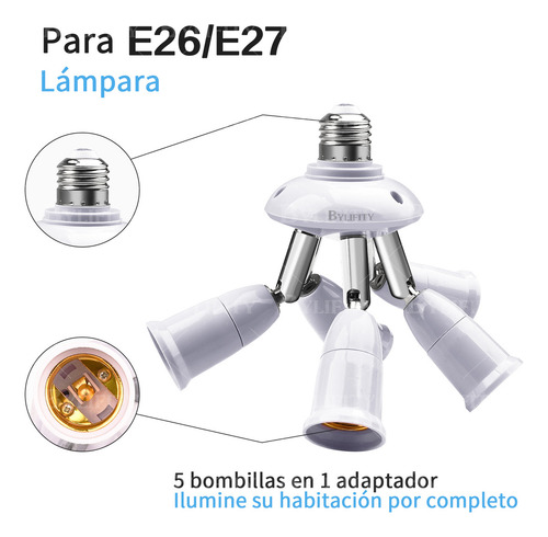Tf Bylifity Socket Para Foco 5 En 1 Adaptador De Luz E26