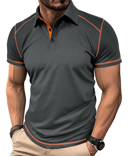 Playera Tipo Polo Casual Camiseta Moda Para Hombre Slim Fit