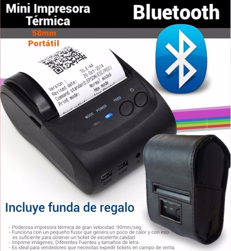 Imagen 6 de 8 de Impresora Termica Portatil Bluetooth 58mm Pos Miniprinter