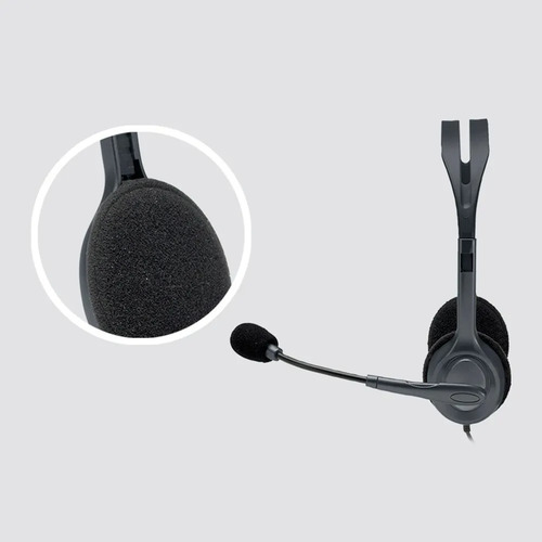 Imagen 3 de 9 de Auricular Vincha Headset Logitech H111 Micrófono Jack 3.5mm