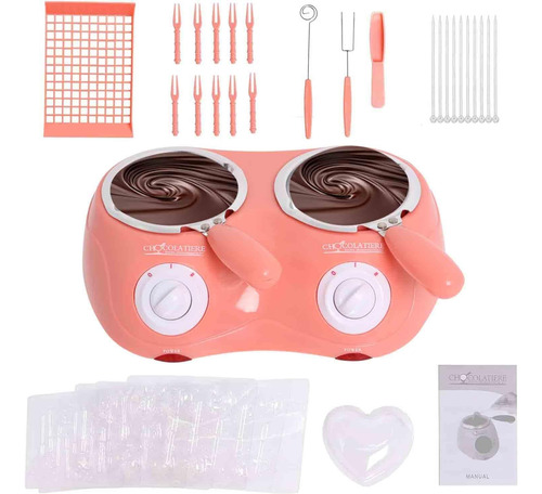 Juego De Ollas Eléctricas Para Fundir Chocolate Rosa