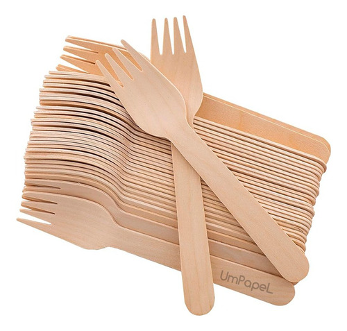 Tenedores De Madera De Bambu Bamboo 17cm X 25 Unidades Pack